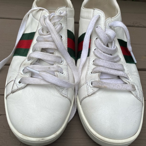 GUCCI Women's Ace Leather Sneaker, White, Precious - Picture 5 of 16